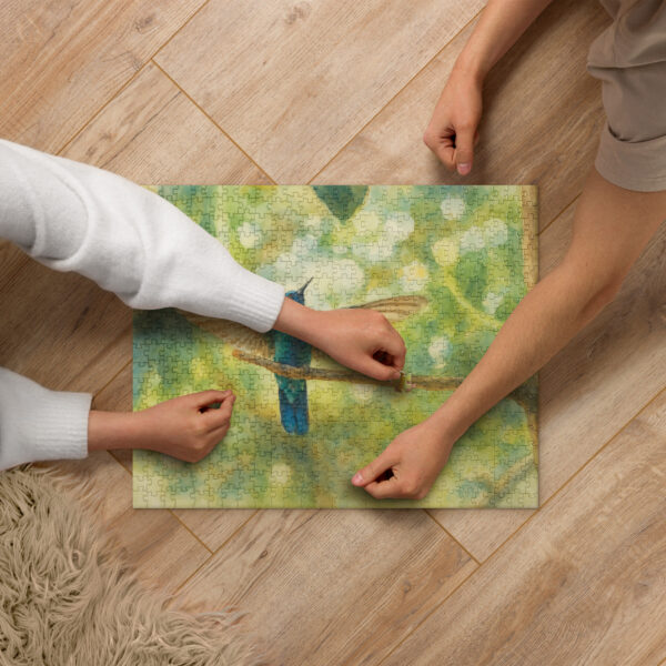 520 Piece Watercolor Humminbird Jigsaw Puzzle | Unique Family Activity & Home Decor
