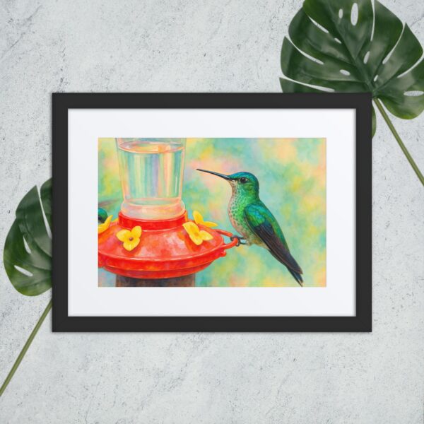 Framed poster, watercolor hummenbirds 02 - Image 8