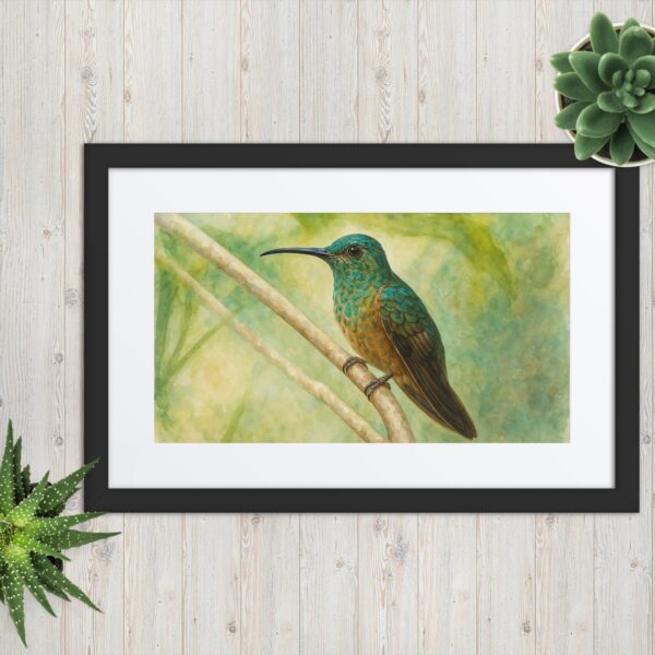 Framed poster, Water color hummingbirds 01 - Image 7