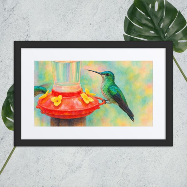 Framed poster, watercolor hummenbirds 02 - Image 7