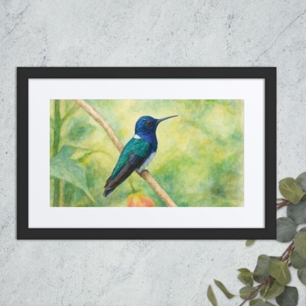 Framed poster, watercolor hummenbirds 04 - Image 7