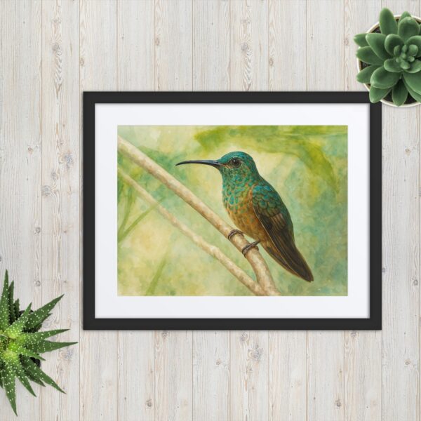 Framed poster, Water color hummingbirds 01 - Image 5