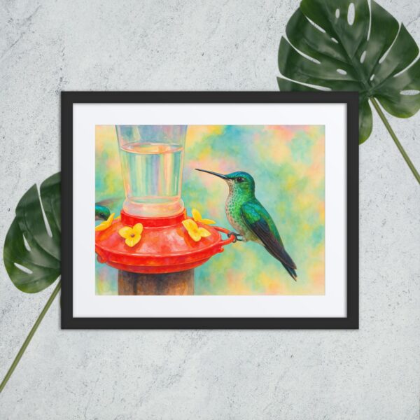 Framed poster, watercolor hummenbirds 02 - Image 5