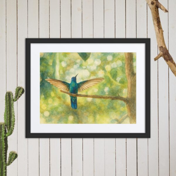 Framed poster, watercolor hummenbirds 03 - Image 5