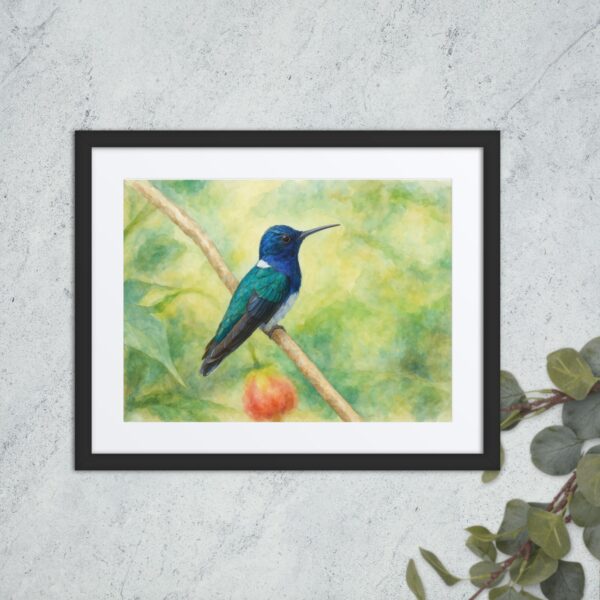 Framed poster, watercolor hummenbirds 04 - Image 5