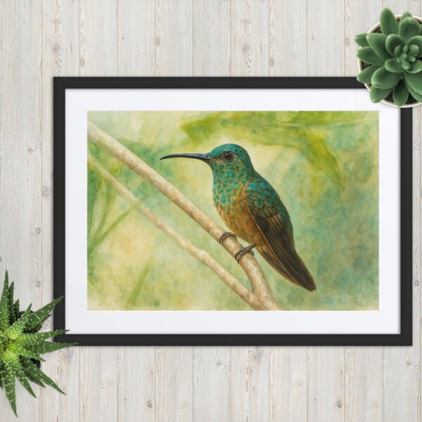 Framed poster, Water color hummingbirds 01 - Image 3