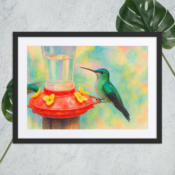 Framed poster, watercolor hummenbirds 02 - Image 3