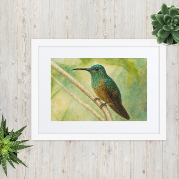 Framed poster, Water color hummingbirds 01 - Image 8