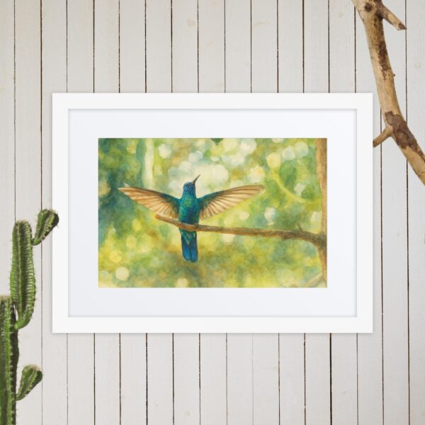 Framed poster, watercolor hummenbirds 03 - Image 8