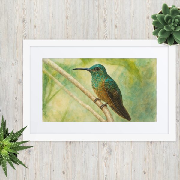 Framed poster, Water color hummingbirds 01 - Image 6