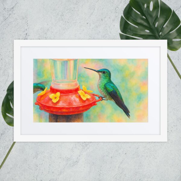 Framed poster, watercolor hummenbirds 02 - Image 6