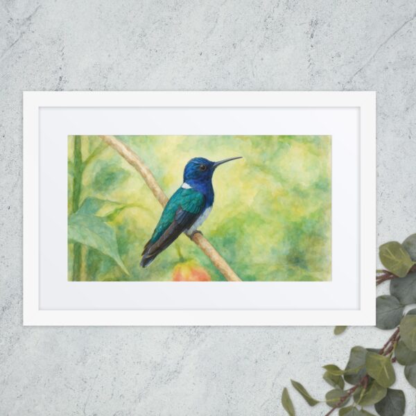 Framed poster, watercolor hummenbirds 04 - Image 6