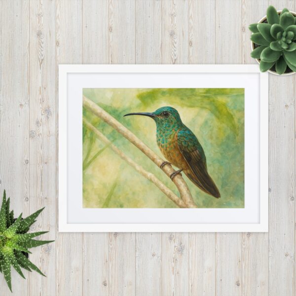 Framed poster, Water color hummingbirds 01 - Image 4