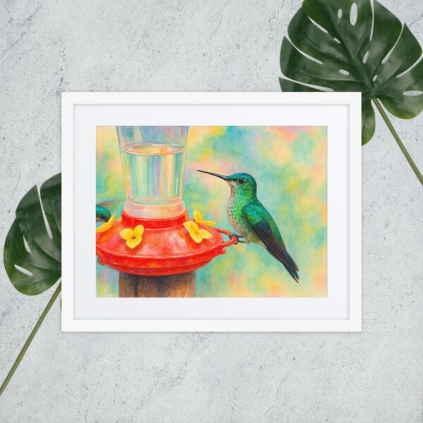 Framed poster, watercolor hummenbirds 02 - Image 4