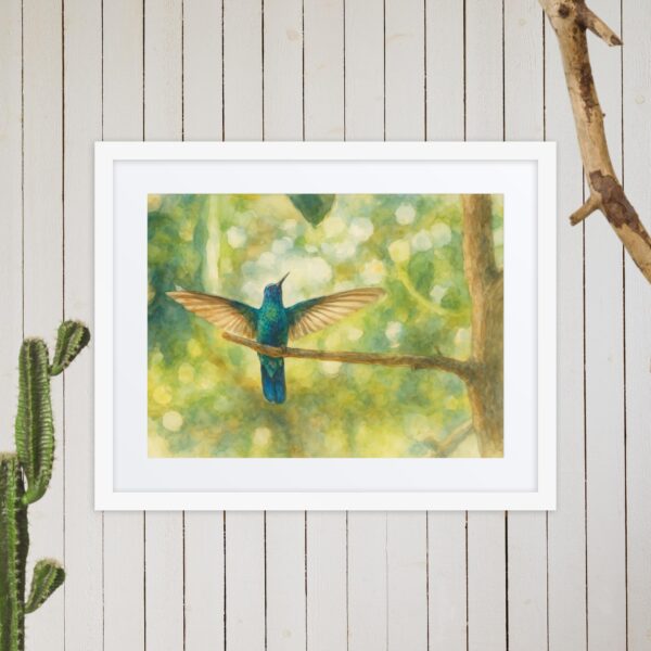 Framed poster, watercolor hummenbirds 03 - Image 4