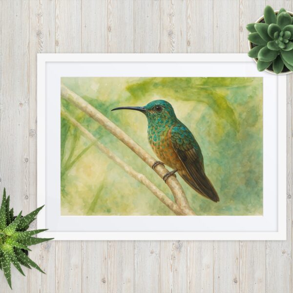 Framed poster, Water color hummingbirds 01 - Image 2