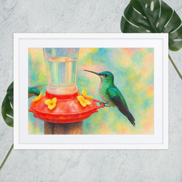Framed poster, watercolor hummenbirds 02 - Image 2