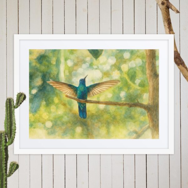 Framed poster, watercolor hummenbirds 03 - Image 2