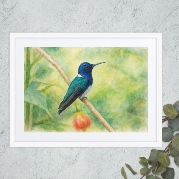 Framed poster, watercolor hummenbirds 04 - Image 2